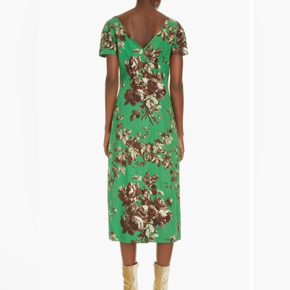 Dries Van Noten Floral Green Dress - Picture 5 of 7